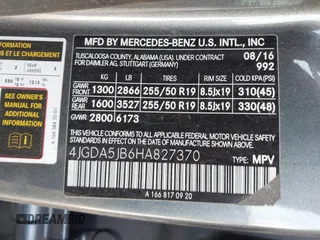 2017 Mercedes-Benz GLE 350 with VIN 4JGDA5JB6HA827370, listed as a IAAI auction lot 41651488 with 103,685 mi miles and . Bid and sale history available at DreamBid. Image 9.