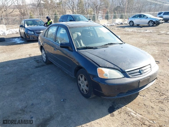 2002 Honda Civic EX with VIN 2HGES26842H549564, listed as a IAAI auction lot 41449790 with 137,844 mi miles. Bid and sale history available at carsss.com. Image 1.