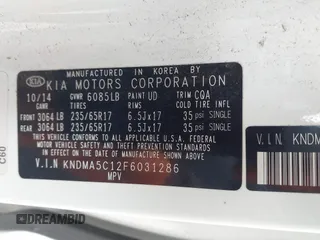 2015 Kia Sedona L with VIN KNDMA5C12F6031286, listed as a IAAI auction lot 42002214 with 185,814 mi miles. Bid and sale history available at carsss.com. Image 9.