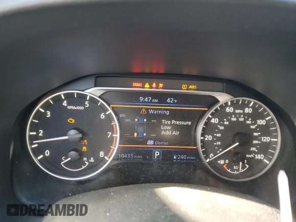 2024 Nissan Altima 2.5 SV with VIN 1N4BL4DV9RN323045, listed as a Copart auction lot 43614655 with 10,433 mi miles and Salvage Title. Bid and sale history available at carsss.com. Image 9.