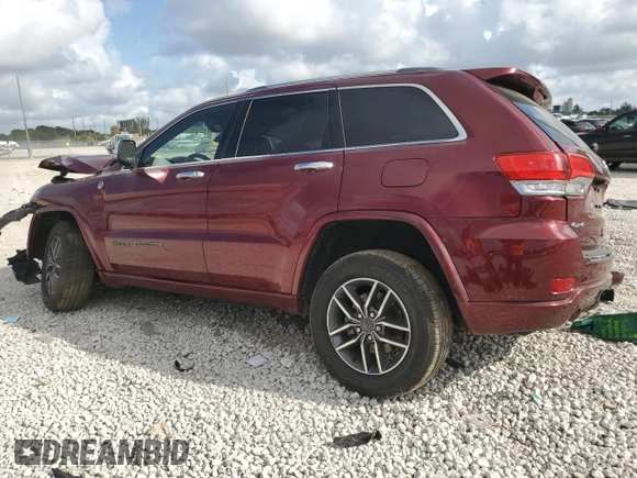 2020 Jeep Grand Cherokee Overland with VIN 1C4RJFCGXLC204095, listed as a Copart auction lot 43705155 with 34,569 mi miles and Non repairable. Bid and sale history available at DreamBid. Image 2.