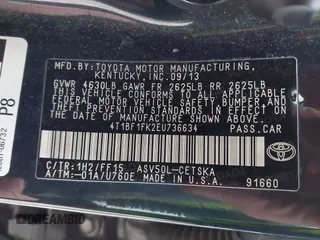 2014 Toyota Camry L with VIN 4T1BF1FK2EU736634, listed as a IAAI auction lot 41844908 with 98,749 mi miles. Bid and sale history available at carsss.com. Image 9.
