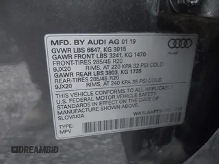 2019 Audi Q7 Premium Plus with VIN WA1LAAF71KD029212, listed as a IAAI auction lot 41489329 with 80,246 mi miles and . Bid and sale history available at DreamBid. Image 9.