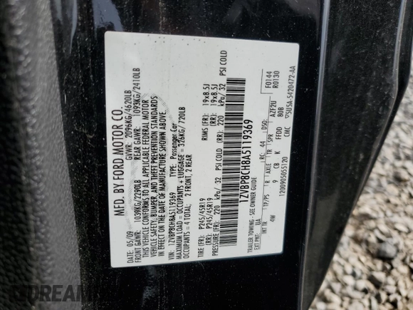 2010 Ford Mustang GT with VIN 1ZVBP8CH8A5119369, listed as a Copart auction lot 53028195 with 132,124 mi miles and Salvage Title. Bid and sale history available at carsss.com. Image 12.
