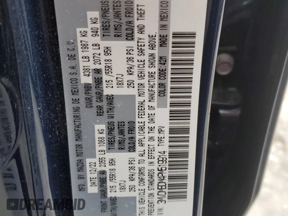 2023 Mazda CX-30 2.5 S Premium Package with VIN 3MVDMBDM4PM519914, listed as a Copart auction lot 83295754 with Not Provided miles and Salvage Title. Bid and sale history available at carsss.com. Image 13.