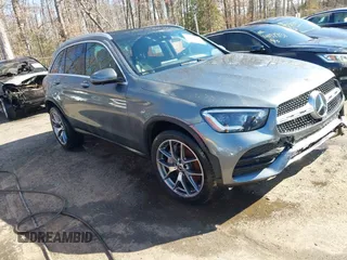 2020 Mercedes-Benz GLC with VIN WDC0G8EB3LF695087, listed as a IAAI auction lot 41588957 with 53,355 mi miles. Bid and sale history available at carsss.com. Image 1.