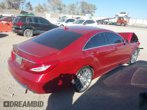 2015 Mercedes-Benz CLS-Class CLS 400 with VIN WDDLJ6HBXFA146319, listed as a IAAI auction lot 40631751 with 41,206 mi miles. Bid and sale history available at carsss.com. Image 4.