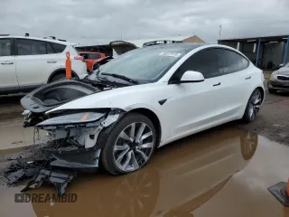 2025 Tesla Model 3 Long Range z VIN 5YJ3E1EB7SF928813, wystawiony jako Copart lot #58837915 z przebiegiem 4 278 mil mil oraz Szkoda całkowita • Salvage title. Historia ofert i sprzedaży dostępna na DreamBid. Obrazek 1.