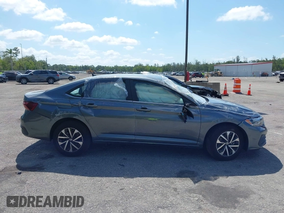 2024 Volkswagen Jetta S with VIN 3VW5M7BU2RM074403, listed as a IAAI auction lot 42215635 with 2,483 mi miles and . Bid and sale history available at DreamBid. Image 13.