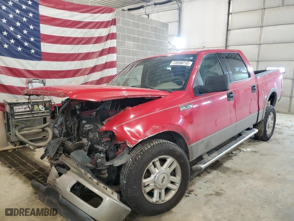 2004 Ford F-150 XLT with VIN 1FTPW125X4FA33134, listed as a Copart auction lot 55566533 with NaN miles and Non Repairable. Bid and sale history available at carsss.com. Image 1.
