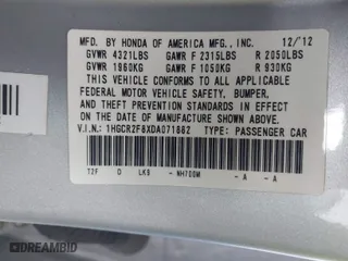 2013 Honda Accord Sdn EX-L with VIN 1HGCR2F8XDA071882, listed as a IAAI auction lot 41864022 with 277,383 mi miles. Bid and sale history available at carsss.com. Image 9.