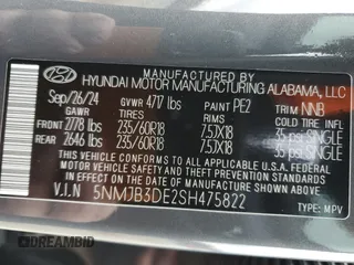 2025 Hyundai Tucson SEL with VIN 5NMJB3DE2SH475822, listed as a Copart auction lot 46065935 with 2,123 mi miles and Salvage Title. Bid and sale history available at carsss.com. Image 15.