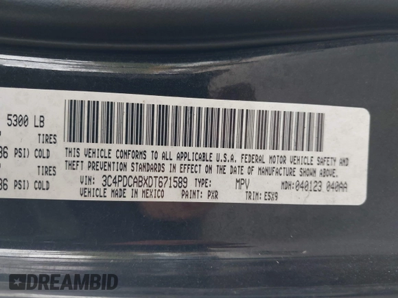 2013 Dodge Journey American Value with VIN 3C4PDCABXDT671589, listed as a IAAI auction lot 42260837 with 154,214 mi miles and . Bid and sale history available at DreamBid. Image 9.
