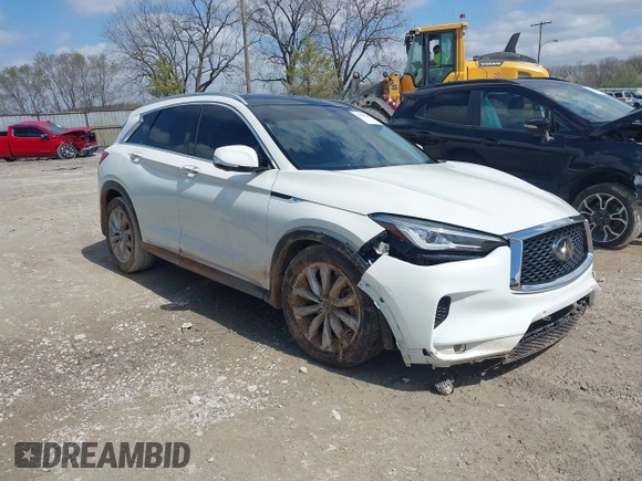 2019 Infiniti QX50 Luxe with VIN 3PCAJ5M33KF119894, listed as a IAAI auction lot 41921395 with 74,797 mi miles and . Bid and sale history available at DreamBid. Image 1.