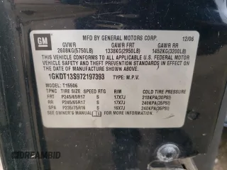 2007 GMC Envoy SLT with VIN 1GKDT13S972197393, listed as a Copart auction lot 77958764 with 151,586 mi miles and Salvage Title. Bid and sale history available at DreamBid. Image 13.