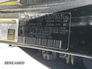 2019 Kia Optima Hybrid EX with VIN KNAGU4LE0K5032029, listed as a Copart auction lot 80939224 with 58,446 mi miles and Salvage Title. Bid and sale history available at carsss.com. Image 12.