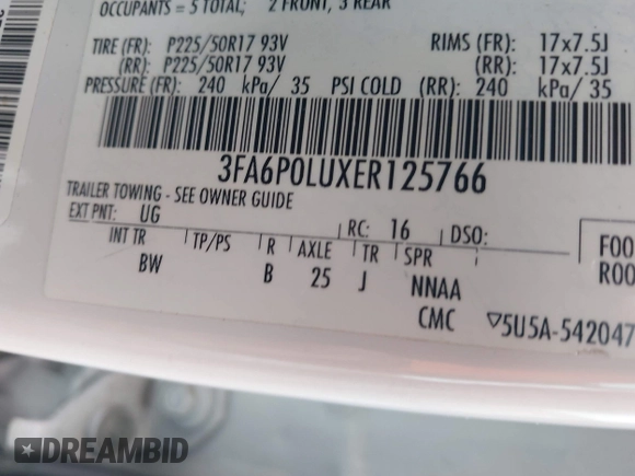 2014 Ford Fusion SE Hybrid с VIN 3FA6P0LUXER125766, выставлен на аукционе IAAI как лот 42178177 с пробегом 284 385 миль миль и . История ставок и продаж доступна на DreamBid. Изображение 9.