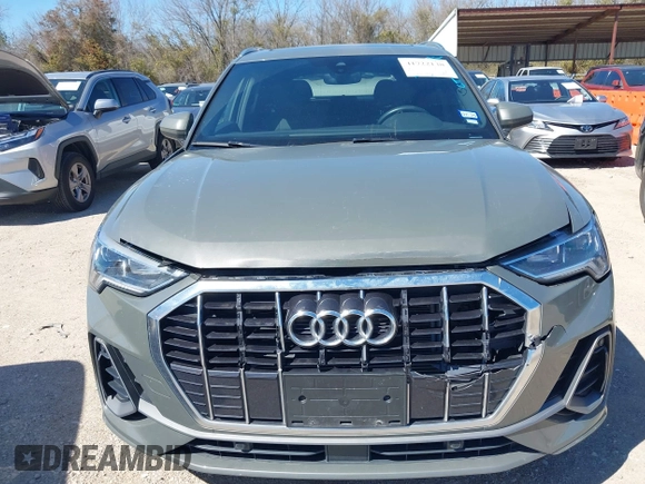 2023 Audi Q3 S line Premium with VIN WA1DECF36P1129512, listed as a IAAI auction lot 41722138 with 36,978 mi miles and . Bid and sale history available at DreamBid. Image 12.