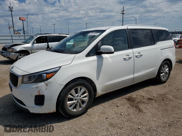 2016 Kia Sedona LX with VIN KNDMB5C1XG6162111, listed as a Copart auction lot 66929384 with 72,555 mi miles and Salvage Title. Bid and sale history available at carsss.com. Image 1.