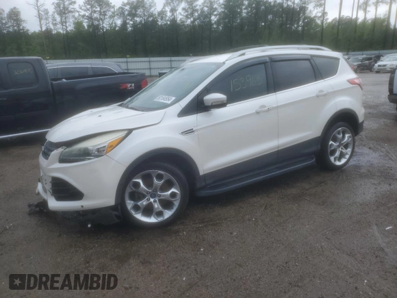 2013 Ford Escape Titanium with VIN 1FMCU0J96DUC19683, listed as a Copart auction lot 50104954 with 153,963 mi miles and Salvage Title. Bid and sale history available at carsss.com. Image 1.