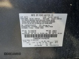 2015 Ford Taurus SHO with VIN 1FAHP2KT1FG182797, listed as a Copart auction lot 42705445 with 251,206 mi miles and Salvage Title. Bid and sale history available at DreamBid. Image 12.