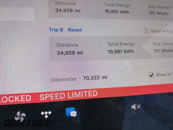 2020 Tesla Model 3 Long Range with VIN 5YJ3E1EB9LF601198, listed as a IAAI auction lot 41744287 with 70,322 mi miles and . Bid and sale history available at DreamBid. Image 7.