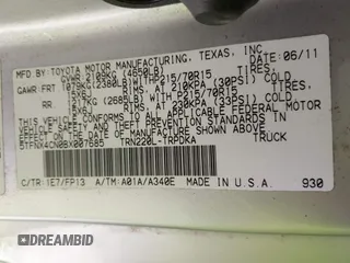 2011 Toyota Tacoma with VIN 5TFNX4CN0BX007685, listed as a IAAI auction lot 42044570 with 174,386 mi miles and . Bid and sale history available at DreamBid. Image 9.