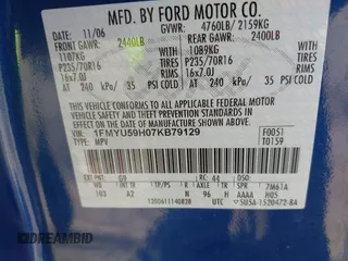 2007 Ford Escape Hybrid with VIN 1FMYU59H07KB79129, listed as a IAAI auction lot 41765085 with 97,723 mi miles and . Bid and sale history available at DreamBid. Image 9.