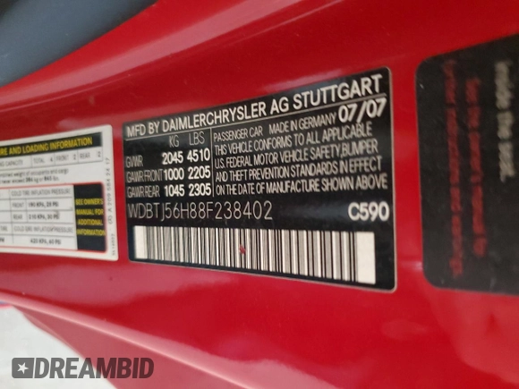 2008 Mercedes-Benz CLK 350 with VIN WDBTJ56H88F238402, listed as a Copart auction lot 75941174 with 125,596 mi miles and Clean Title. Bid and sale history available at DreamBid. Image 12.