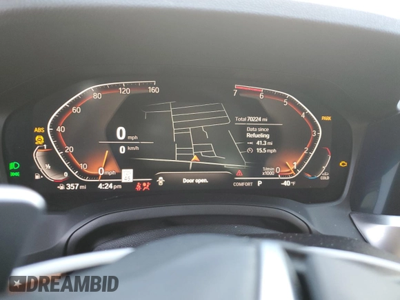 2020 BMW 3 Series 330i xDrive with VIN WBA5R7C05LFH70437, listed as a Copart auction lot 47979785 with 70,224 mi miles and Salvage Title. Bid and sale history available at DreamBid. Image 9.