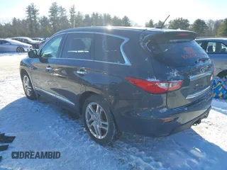 2013 Infiniti JX35 with VIN 5N1AL0MM6DC314048, listed as a IAAI auction lot 41393672 with 158,073 mi miles. Bid and sale history available at carsss.com. Image 3.