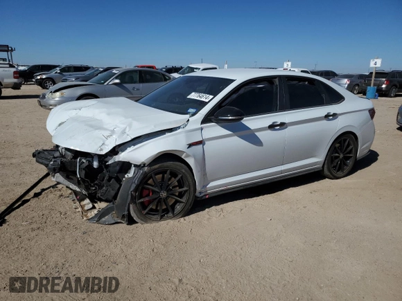 2024 Volkswagen Jetta 40th Anniversary Edition with VIN 3VW8T7BU0RM068373, listed as a Copart auction lot 77764614 with 12,128 mi miles and Salvage title. Bid and sale history available at DreamBid. Image 1.