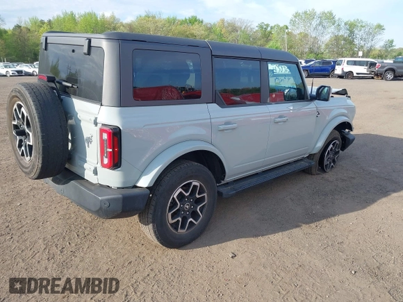 2023 Ford Bronco with VIN 1FMDE5BH3PLA90591, listed as a IAAI auction lot 42127867 with 34,616 mi miles and . Bid and sale history available at DreamBid. Image 4.