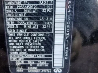 2021 Infiniti QX50 SENSORY with VIN 3PCAJ5CB0MF114230, listed as a Copart auction lot 46273185 with 47,328 mi miles and Salvage Title. Bid and sale history available at carsss.com. Image 15.