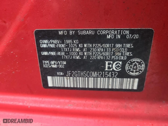 2021 Subaru Crosstrek Sport with VIN JF2GTHSC0MH215432, listed as a Copart auction lot 49838065 with 0 mi miles and Salvage Title. Bid and sale history available at carsss.com. Image 13.