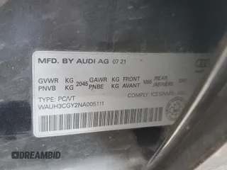 2022 Audi S3 Premium Plus z VIN WAUH3CGY2NA005111, wystawiony jako Copart lot #83374994 z przebiegiem 35 187 mil mil oraz Szkoda całkowita • Salvage title. Historia ofert i sprzedaży dostępna na DreamBid. Obrazek 12.