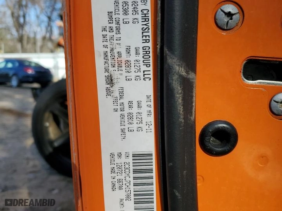 2012 Dodge Challenger SRT8 392 with VIN 2C3CDYCJ7CH157002, listed as a Copart auction lot 48034975 with 0 mi miles and Salvage Title. Bid and sale history available at carsss.com. Image 14.