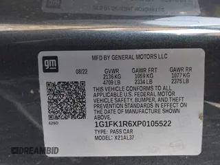 2023 Chevrolet Camaro ZL1 z VIN 1G1FK1R6XP0105522, wystawiony jako IAAI lot #42100363 z przebiegiem 8771 mil mil oraz . Historia ofert i sprzedaży dostępna na DreamBid. Obrazek 9.