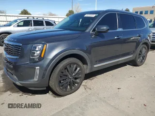 2021 Kia Telluride SX with VIN 5XYP5DHC7MG165582, listed as a Copart auction lot 50205325 with 47,999 mi miles and Salvage Title. Bid and sale history available at carsss.com. Image 1.