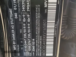 2019 Mercedes-Benz GLC with VIN WDC0G4KBXKV165801, listed as a Copart auction lot 50398422 with 0 mi miles. Bid and sale history available at carsss.com. Image 10.