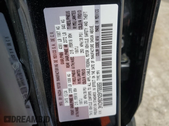 2025 Mazda CX-30 S Preferred with VIN 3MVDMBCM2SM798869, listed as a Copart auction lot 52127375 with 1,830 mi miles and Clean Title. Bid and sale history available at DreamBid. Image 13.