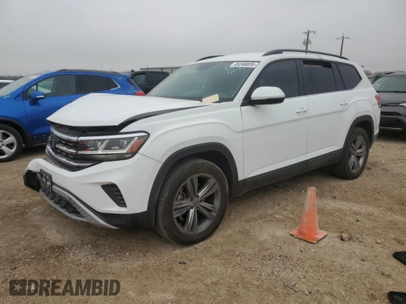 2021 Volkswagen Atlas S with VIN 1V2AP2CA9MC502220, listed as a Copart auction lot 45346035 with 65,428 mi miles and Clean title. Bid and sale history available at DreamBid. Image 1.