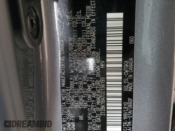 2012 Lexus RX 350 z VIN 2T2BK1BA7CC136193, wystawiony jako Copart lot #51164905 z przebiegiem Nie podano mil oraz Szkoda całkowita • Salvage title. Historia ofert i sprzedaży dostępna na DreamBid. Obrazek 15.