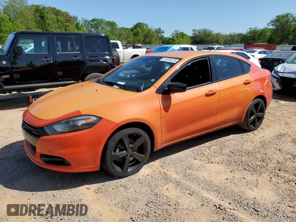 2015 Dodge Dart SXT with VIN 1C3CDFBBXFD242366, listed as a Copart auction lot 51974475 with 179,001 mi miles and Salvage Title. Bid and sale history available at carsss.com. Image 1.