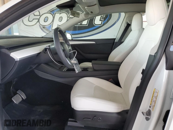 2023 Tesla Model Y Long Range with VIN 7SAYGDEE8PF620703, listed as a Copart auction lot 54655105 with 29,538 mi miles and Salvage Title. Bid and sale history available at DreamBid. Image 7.