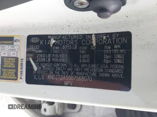 2013 Kia Soul with VIN KNDJT2A50D7568070, listed as a IAAI auction lot 42112257 with 175,207 mi miles. Bid and sale history available at carsss.com. Image 9.