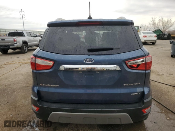 2021 Ford EcoSport Titanium z VIN MAJ6S3KL4MC416365, wystawiony jako Copart lot #45915025 z przebiegiem 54 188 mil mil oraz Nie do naprawy. Historia ofert i sprzedaży dostępna na DreamBid. Obrazek 6.