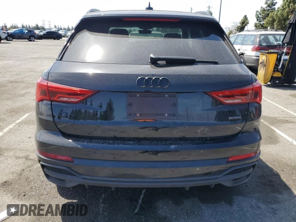 2023 Audi Q3 S line Premium Plus with VIN WA1EECF32P1119029, listed as a Copart auction lot 53853505 with 17,261 mi miles and Salvage title. Bid and sale history available at DreamBid. Image 6.