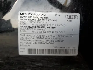 2019 Audi e-tron Prestige with VIN WA1VAAGE3KB017967, listed as a Copart auction lot 60783903 with 50,719 mi miles. Bid and sale history available at carsss.com. Image 14.