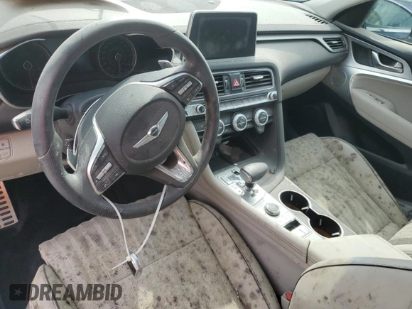2020 Genesis G70 3.3T Advanced with VIN KMTG74LE5LU063621, listed as a Copart auction lot 74344614 with 20,611 mi miles and Non Repairable. Bid and sale history available at carsss.com. Image 8.